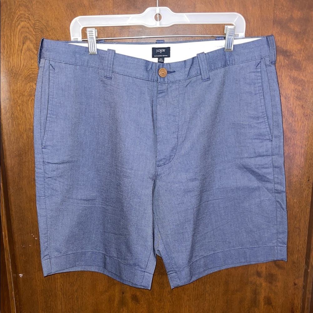 J. Crew Men’s Navy Chambray Flat Front Shorts Size 36w